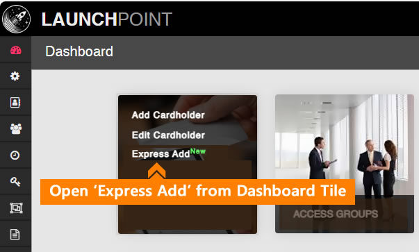 Cardholders Tile on the Dashboard